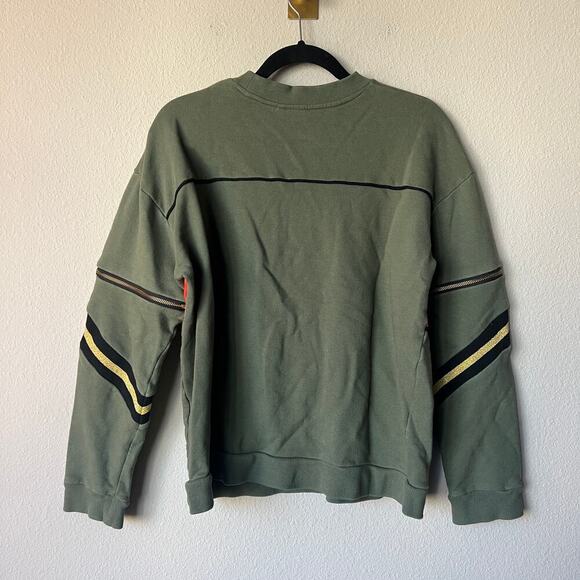 P.E Nation Khaki Orange Colorblock Zipper Sweatshirt Size S - Picture 3 of 6